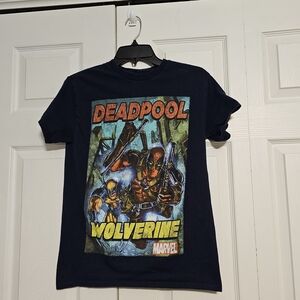 Marvel Deadpool & Wolverine Graphic Tee - Navy - Size Small